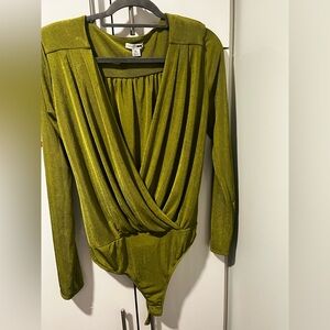 Fashion Nova Olive Draped Bodysuit